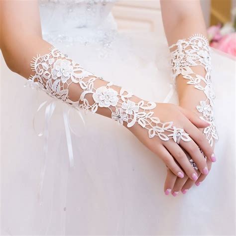 new arrival bridal a gloveluxury lace flower glove hollow wedding dress