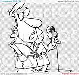 Reporter Clip Illustration Stunned Outline Cartoon Rf Royalty Toonaday Transparent Background sketch template