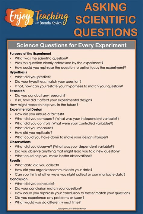 science questions   experiment upper elementary