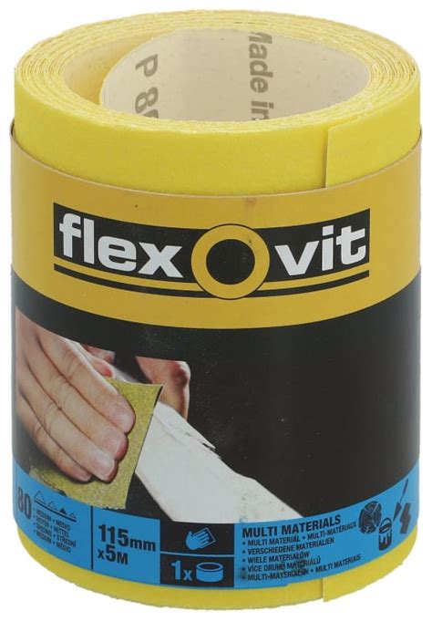 flexovit  grit medium sanding roll   mm wickescouk