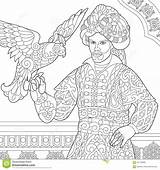 Sultan Sultano Stilizzato Ottomano Falco Zentangle Turkish Clipart sketch template