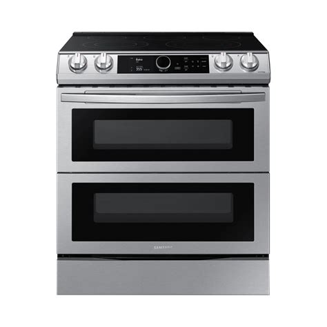 Unbelievable Slide In Electric Range With 2 Ovens Two Tone Island Kitchen