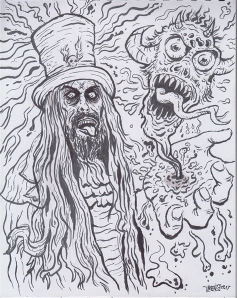 rob zombie coloring pages coloring book  coloring pages