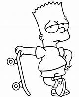 Simpsons Simpson Bart Skateboard Kolorowanki Gangster Simpsonowie Mini Topcoloringpages Druku sketch template