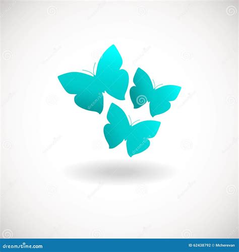 drie vlinderembleem blauwe kleuren logotype stock illustratie illustration  helder kliniek