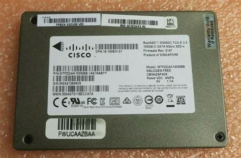 Cisco 100gb Sata 6g 2 5 Sed E Solid State Drive Ssd Mtfddak100mbb