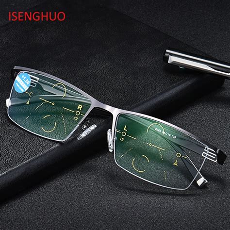 Transition Photochromic Progressive Reading Glasses Men Women Anti Blue