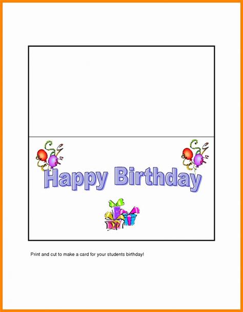 fold birthday card template  printable templates