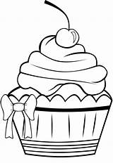 Coloring Cupcake Pages Cute Print sketch template