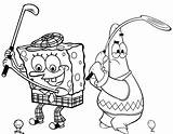 Spongebob Coloring Patrick Golf Pages Star Lovers Fun sketch template