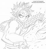 Natsu Dragneel Lineart Deviantart Manga Anime sketch template
