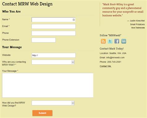email address  contact form debate blog mrw web design
