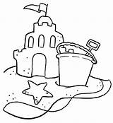 Coloring Shovel Sand Castle Bucket Pages Beach Getcoloringpages Printable Sheet sketch template