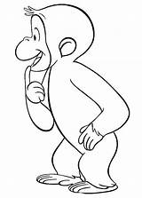 Curious George Coloring Thinking Pages Head Getdrawings Library Clipart Netart Popular Line sketch template