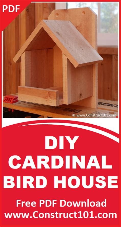 cardinal nesting shelter bird house plans   construct bird houses ideas diy