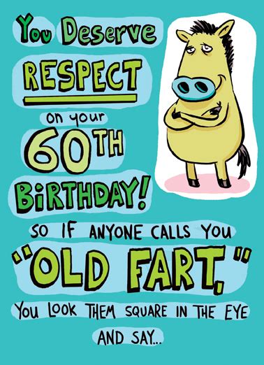 Funny Birthday Card Old Fart 60th From