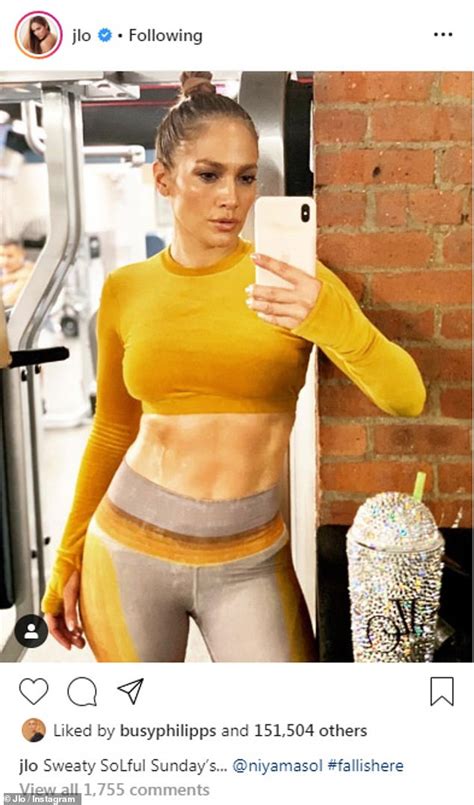 jennifer lopez shows off taut abs during sweaty workout after