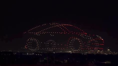 tesla cyber rodeo drone light show   youtube