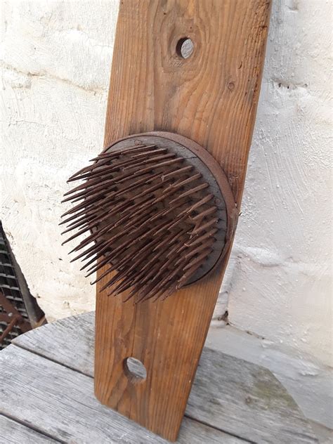 antique flat comb large  flax rake flax pantry country house