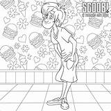 Shaggy Rogers Scooby Doo Sosteniendo Scoob sketch template