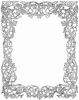 Border Clipart Borders Clip Coloring Medieval Pages Printable Ivy Letter Designs Kids Religious Gothic Colouring Geranium Flower Frame Cliparts Flowers sketch template