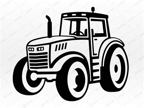 tractor farmer silhouette