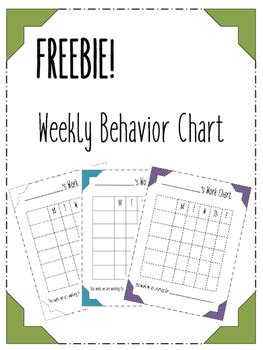 weekly behavior chart   stombock teachers pay teachers