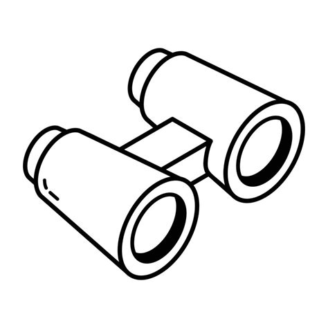 check  outline isometric icon  binoculars  vector art
