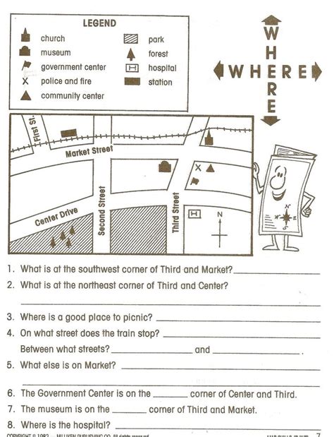 map worksheet  kindergarten map skills worksheets social studies