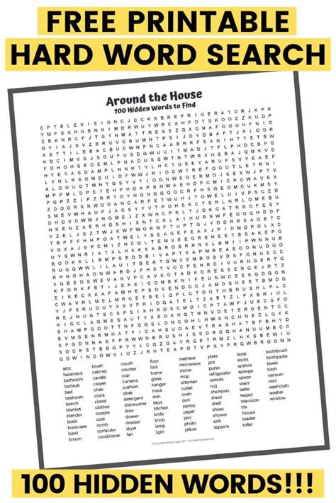100 word search puzzles printable