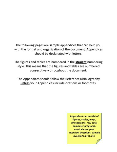 thesis sample appendices straight numbering   pages