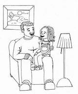 Coloring Daughter Dad Fathers Pages sketch template