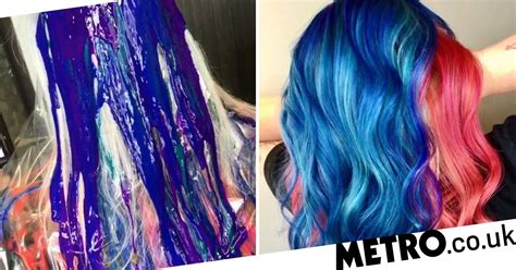Drip Dye Your Hair By Letting The Colour Fall Naturally On Your Head