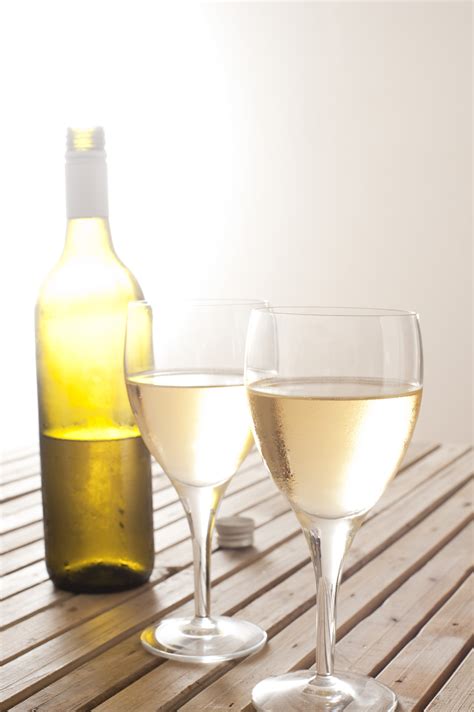 Two Glasses Of White Wine Free Stock Image