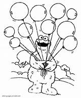 Pages Sesame Street Coloring Monster Cookie Baloons Print Printable Look Other sketch template