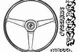 Coloring Parts Pages Car Steering Wheel sketch template