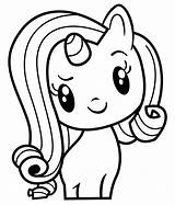 Coloring Rarity Pony Pages Cute Printable Chibi Mlp Kids sketch template