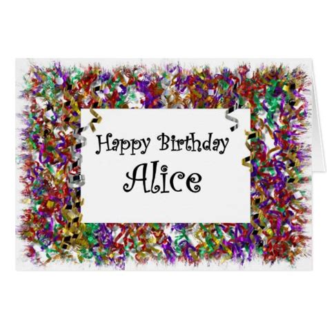Happy Birthday Alice Greeting Cards Zazzle