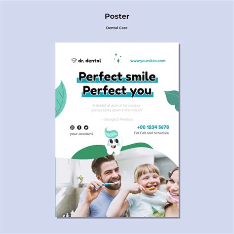 psd healthy teeth poster template