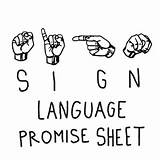 Language Sign Promise Printable Sheet sketch template