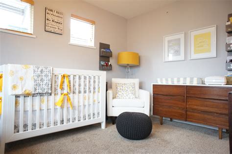 Gender Neutral Nursery Grey White And Mustard Project