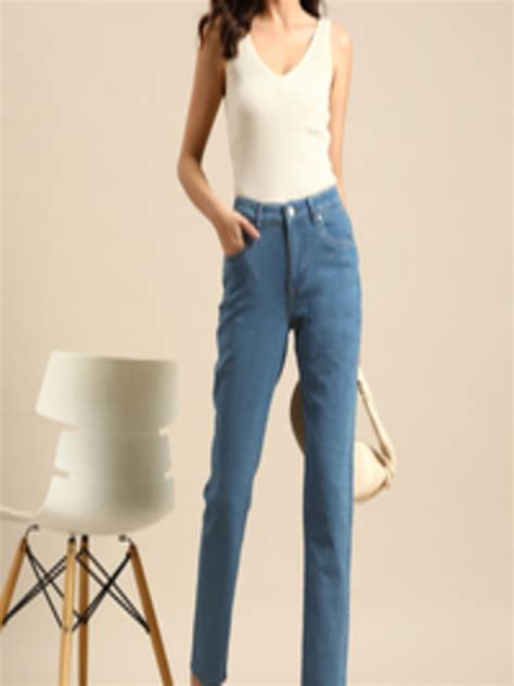 buy    women blue slim fit stretchable jeans jeans  women  myntra