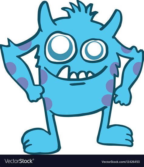 blue monster kids  shirt design royalty  vector image