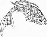 Fisch Erwachsene Entangle Ausmalen Zentangle Pinnwand Vorlagen sketch template