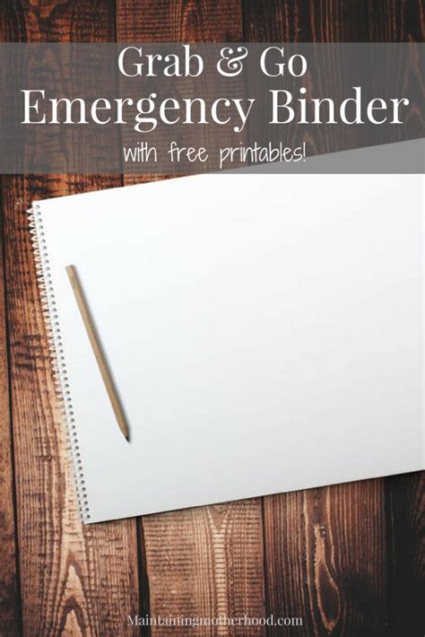 grab   emergency binder maintaining motherhood