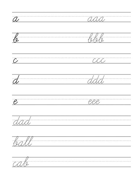 cursive handwriting practice sheets  beginners askworksheet