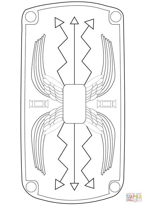roman shield coloring page  printable coloring pages