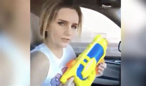 girl squirts fast food worker with water gun and suffers the ultimate