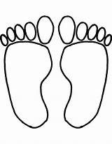 Footprint Coloring Feet Footprints sketch template