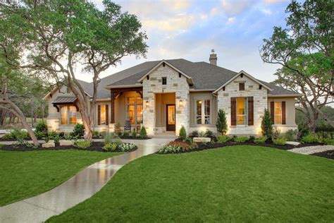 custom homes ranch style homes brick exterior house hill country homes